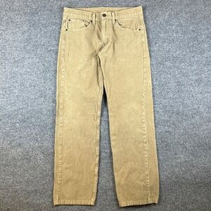 Levis 505 Pants Mens 32x30 Brown Corduroy Jeans Regular Fit Stretch Western